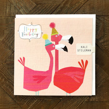 Flamingos Happy Birthday Card, 5 of 5