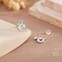 Sterling Silver Extra Small Cute Dragon Stud Earrings, thumbnail 2 of 12