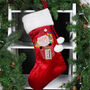 Personalised Santa Claus Luxury Red Stocking, thumbnail 1 of 3