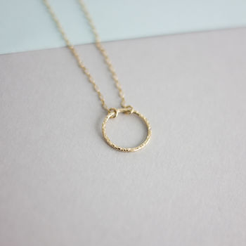 Textured Circle Necklace In 14k Gold Fill, 6 of 6