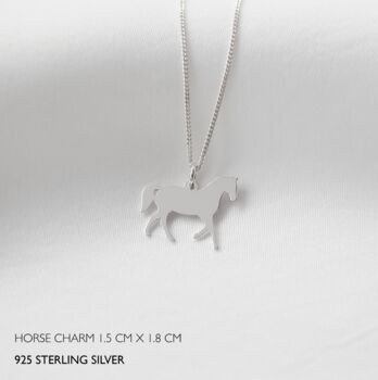 Sterling Silver Horse Necklace, Equestrian Gifts, 3 of 8
