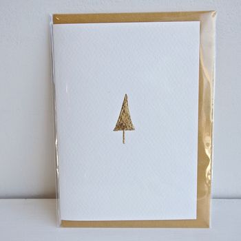 Handmade Gold Leaf Tree Christmas / Birthday Card, 4 of 5