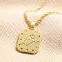 Crystal Square Zodiac Pendant Necklace In Gold Plating, thumbnail 4 of 12