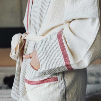 Rose Mete Hand Loomed Cotton Dressing Gown, 4 of 4