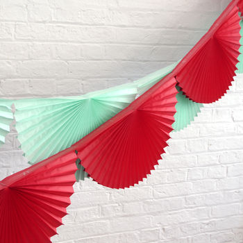 Christmas Paper Fan Garland Bunting Decoration, 6 of 9
