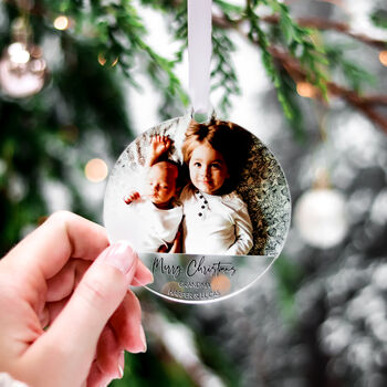 Family Photo Personalised Christmas Tree Ornament, 6 of 9