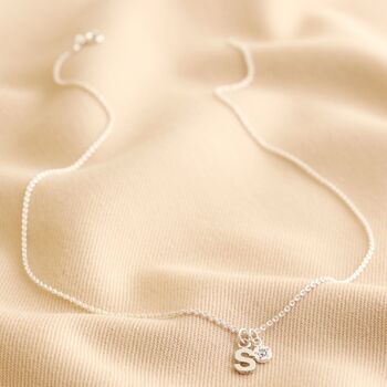Personalised Silver Initial And Birthstone Necklace, 5 of 8