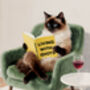 Your Own Cat Reading Book Wall Art Print | Customise Colours And Book Title, thumbnail 4 of 12
