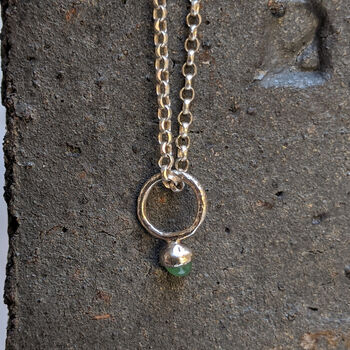 Tiny Silver Gemstone Necklace, 9 of 10