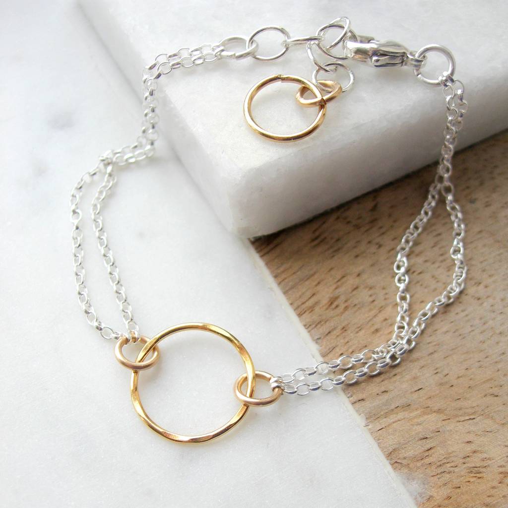 rolled gold circles bracelet by hazey designs