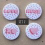 Cute Valentine Themed Badges, Pack Of Four, thumbnail 4 of 10