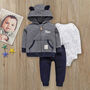 Personalised Baby Hoodie, Fox Vest And Joggers Set, thumbnail 1 of 7
