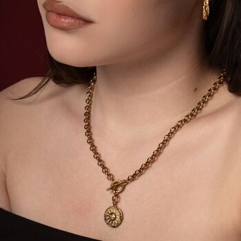 Zodiac Sun Pendant Necklace, 3 of 12