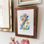 Z Is For Zinnia Pink Or Blue Initial Print, thumbnail 5 of 11