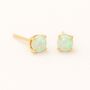 9ct Gold October Ethiopian Opal Birthstone Stud Earrings, thumbnail 1 of 4