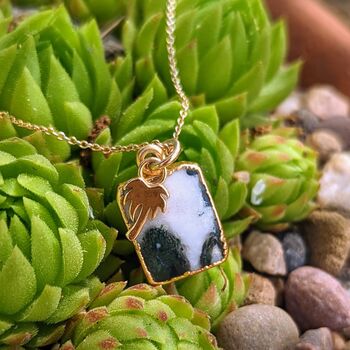 The Duo Tree Agate Necklace, 18ct Gold Plated, 5 of 11