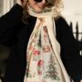 Christmas Gonks Print Scarf In Personalised Gift Box, thumbnail 5 of 6