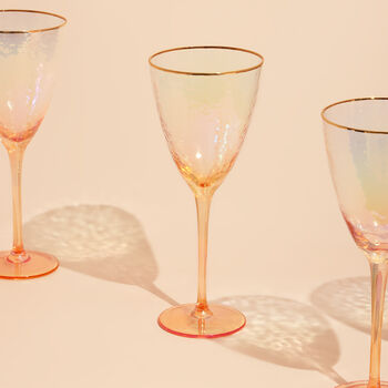 G Decor Set Of Four Lustre Hammered Wine Glasses, 7 of 7