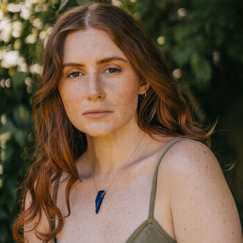 Gold Tone Lapis Lazuli Pendant Necklace, 2 of 6