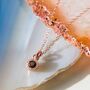 Rose Gold Plated Silver Smoked Quartz Gemstone Necklace, thumbnail 1 of 6