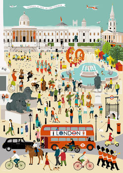 Out And About In London Trafalgar Square Art Print, 2 of 2