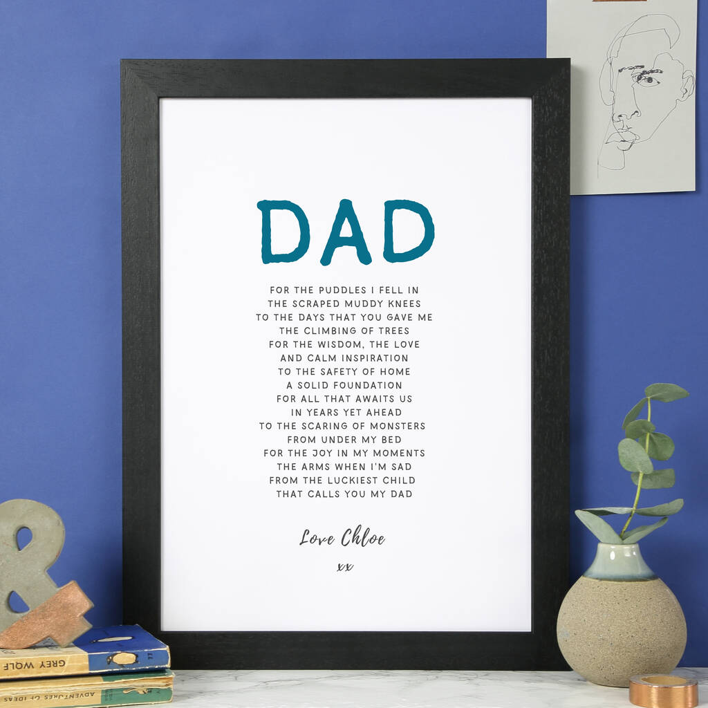 Personalised Gift For Dad Poem 'puddles' By Shmuncki ...