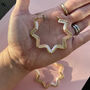 Handmade Jumbo Gold Star Hoop Earrings, thumbnail 4 of 7