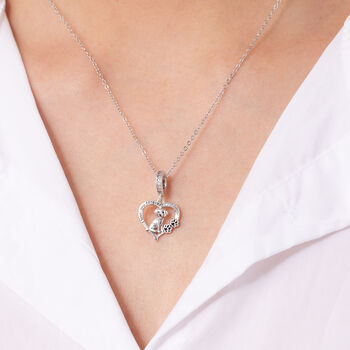 Sterling Silver Labrador Necklace Paw Print Personalised, 2 of 7