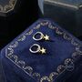 Star Charm Huggie Hoop Earrings In Sterling Silver, thumbnail 6 of 9