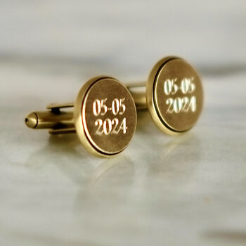 Engraved Bronze Anniversary Cufflinks, 2 of 3