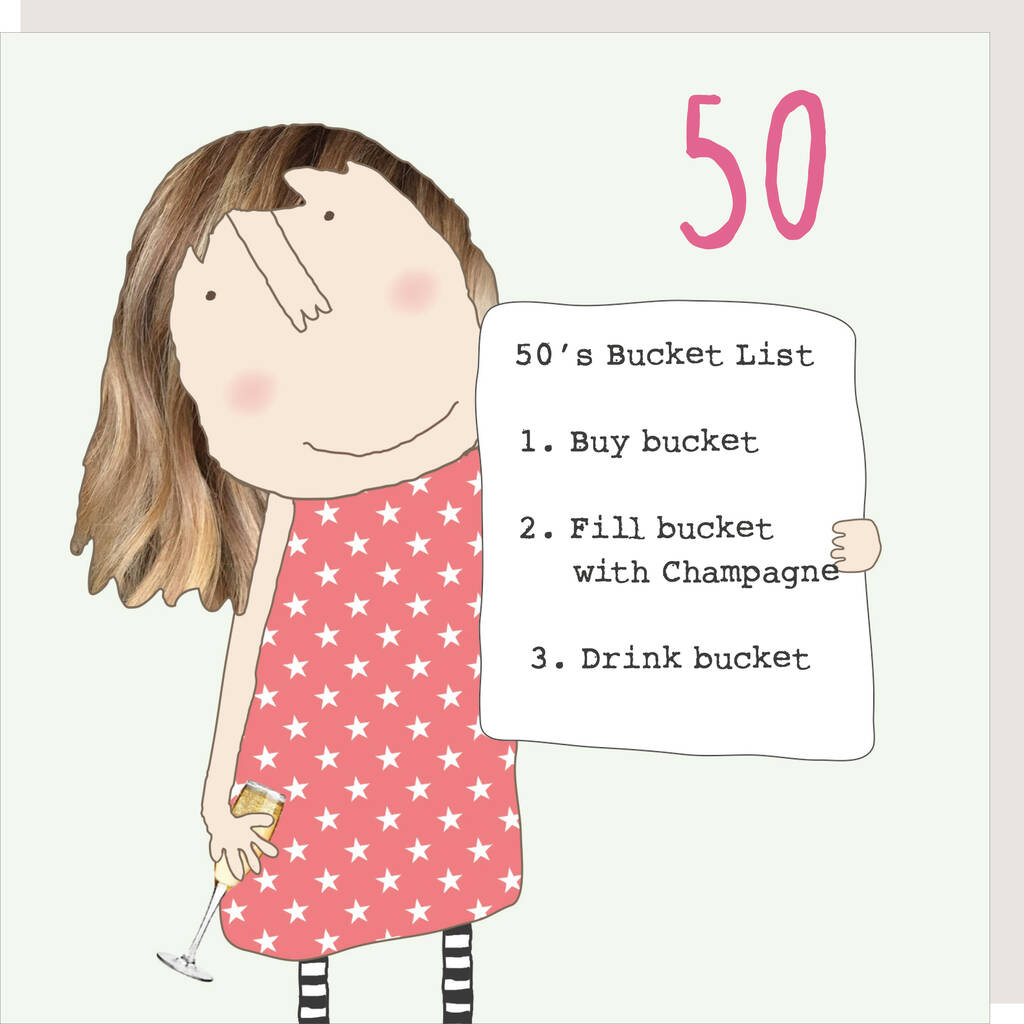 50th Birthday Girl Bucket List Card