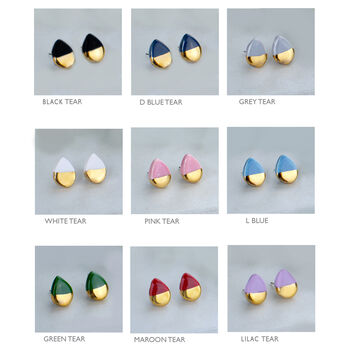 Ceramic Earrings With Sterling Silver Backs, 9 of 10