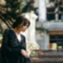 Black Lace Wedding Dress With Bell Sleeves And Train, thumbnail 9 of 12