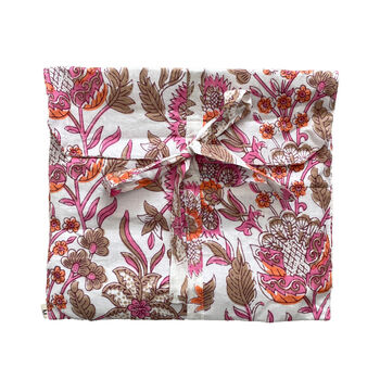 Pink And White Floral 100% Cotton Ladies Pyjamas, 2 of 2