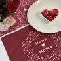 Personalised Ditsy Heart Table Runner Red, thumbnail 3 of 4