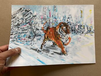 Tiger In Snow Print, 5 of 5
