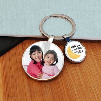 Personalised 'Moon And Back' Photo Keyring, 4 of 4