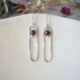 Garnet Long Oval Earrings, thumbnail 2 of 6