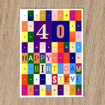 Personalised 40th Birthday Card Age And Name, 2 of 11