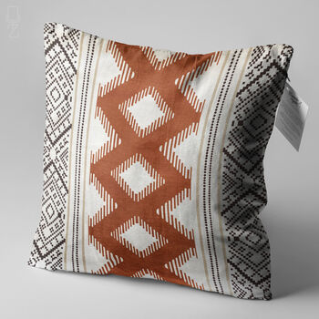 Aztec Cushion Cover With Geometric Brown Lines, 3 of 7