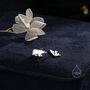 Polar Bear Stud Earrings In Sterling Silver, thumbnail 7 of 12