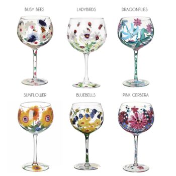 Hand Painted Gin Glass And Birth Flower Gift, 6 of 7