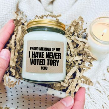 Funny Never Voted Tory Club Candle, 2 of 7