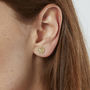 Patterned 18ct Gold And Diamond Earrings, thumbnail 2 of 3