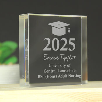 Graduation Gifts Personalised Crystal Glass Keepsake, 6 of 7