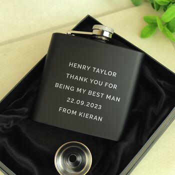 Personalised Wedding Thank You Hip Flask With Gift Box, 2 of 2