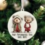 Personalised Christmas Teddy Bear Family Hanging Bauble Decoration, thumbnail 10 of 10