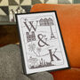Personalised Couple's Initials Illustrated Travel Print, thumbnail 3 of 12