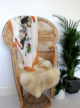 Orange Toucan Silk Scarf Large Size, 7 of 8