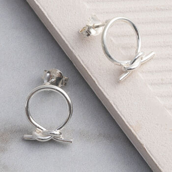 Sterling Silver Circle Knot Studs, 3 of 4